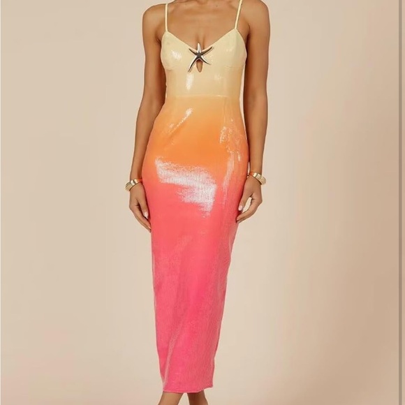 Pink and Orange Ombre Vacation Maxi Dress - XS. - Picture 1 of 8